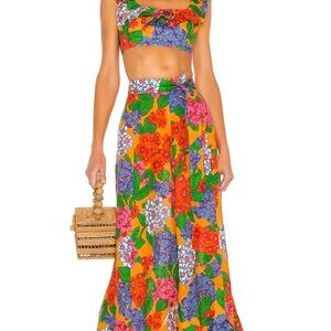 NWT - Zimmermann riders Orange and Red Floral Two-Piece Set
